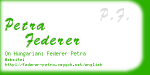 petra federer business card